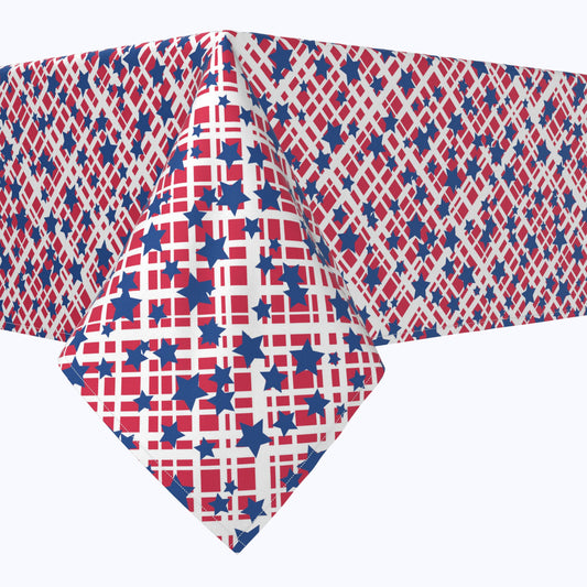 Blue Stars on America Check Squares