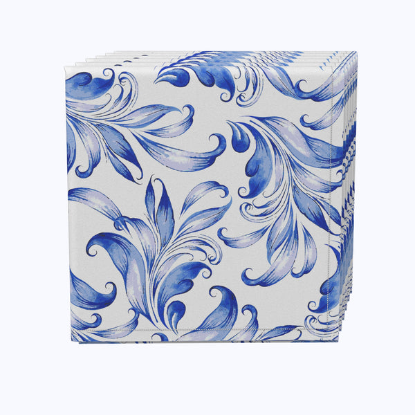 Blue Traditional Leaves Napkins