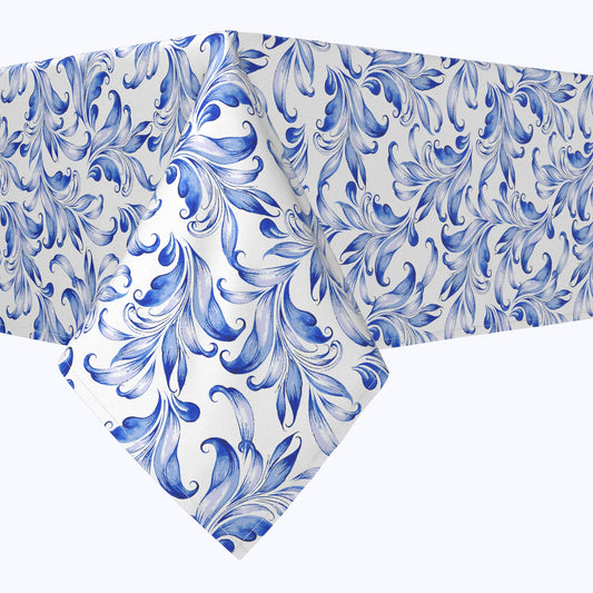 Blue Traditional Leaves Squares