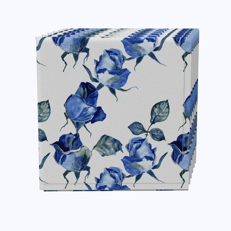 Blue Watercolor Roses Napkins