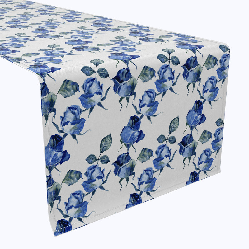 Blue Watercolor Roses Table Runners
