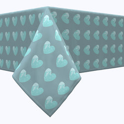 Blue Gray Hearts Square Tablecloths