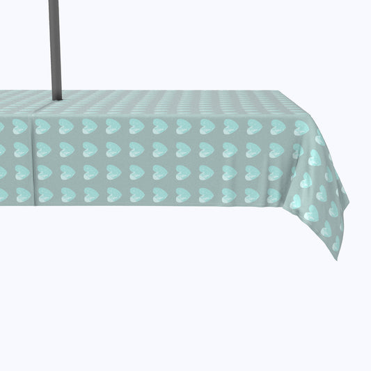 Blue Gray Hearts Outdoor Tablecloths