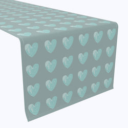 Blue Gray Hearts Table Runners