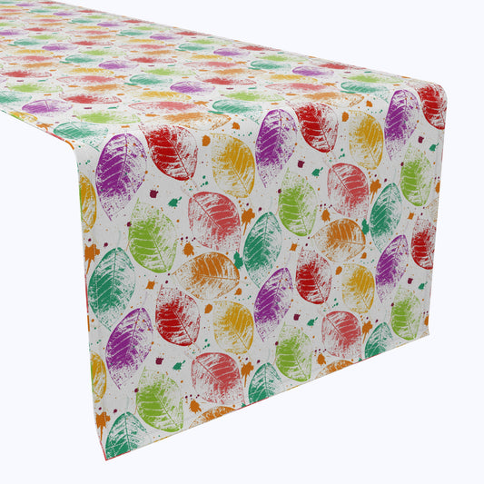 Bold Autumn Leaves & Paint Splatter Table Runners