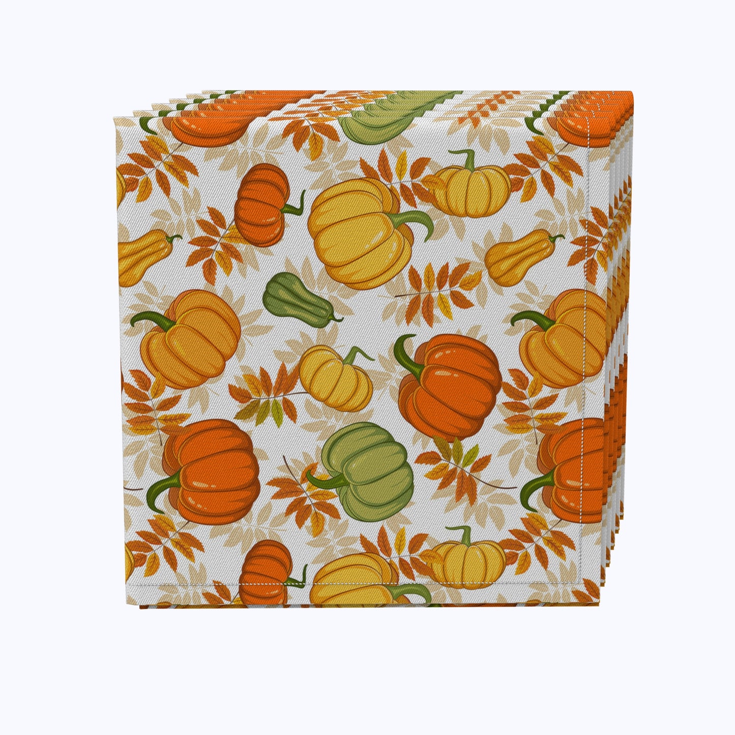 Bold Autumn Pumpkins Cotton Napkins
