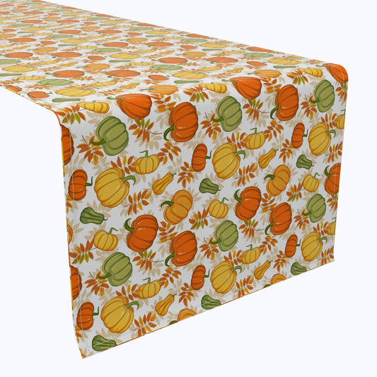 Bold Autumn Pumpkins Cotton Table Runners