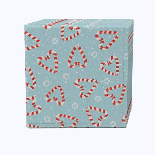 Candy Cane Hearts Cotton Napkins
