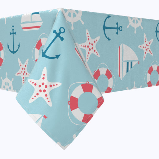 Cartoon Nautical Adventure Cotton Rectangles