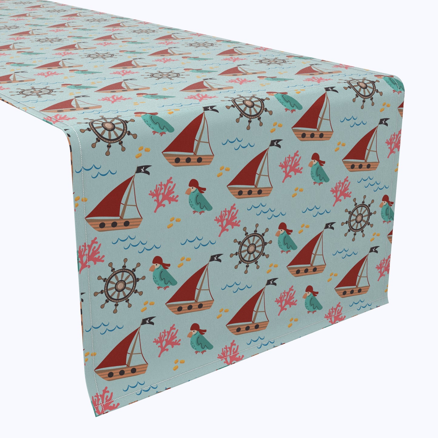 Cartoon Pirate Ships Table Runners