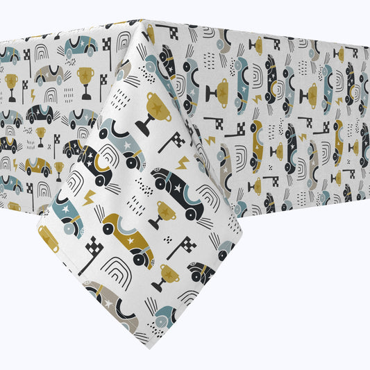 Cartoon Retro Racing Cars Cotton Rectangles