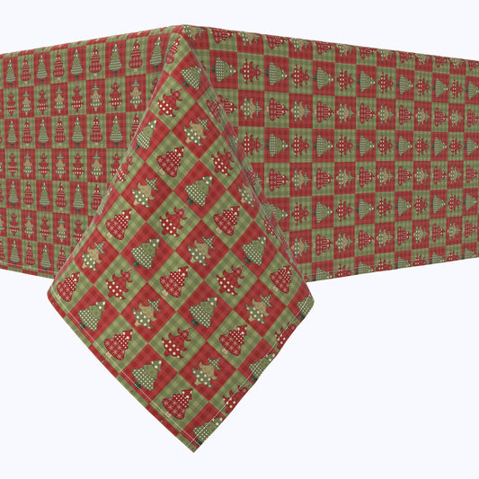 Checkered Christmas Tree Pattern Tablecloths