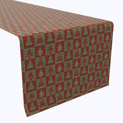 Checkered Christmas Tree Pattern Table Runners
