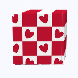 Checkmate Hearts Red Napkins
