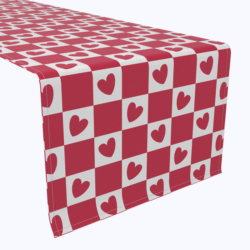 Checkmate Hearts Red Table Runners