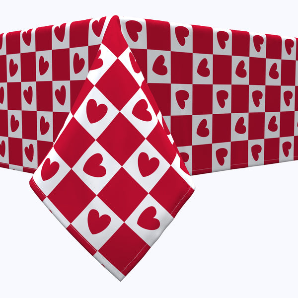 Checkmate Hearts Red Rectangle Tablecloths