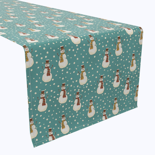 Cheerful Snowmen Cotton Table Runners