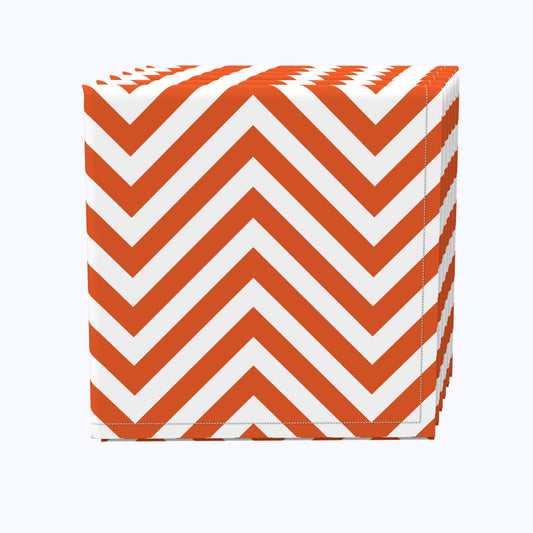 Chevron, Orange Napkins