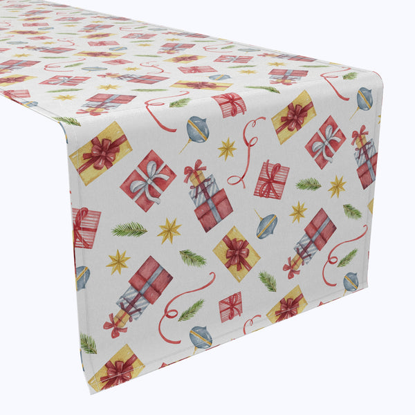 Christmas Gifts Illustration Cotton Table Runners
