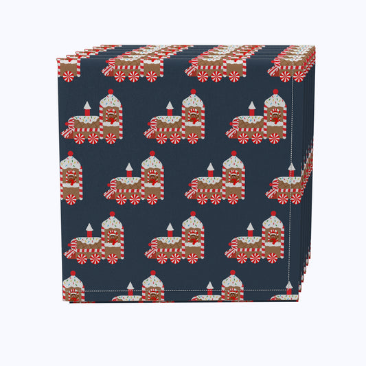 Christmas Gingerbread Train Cotton Napkins