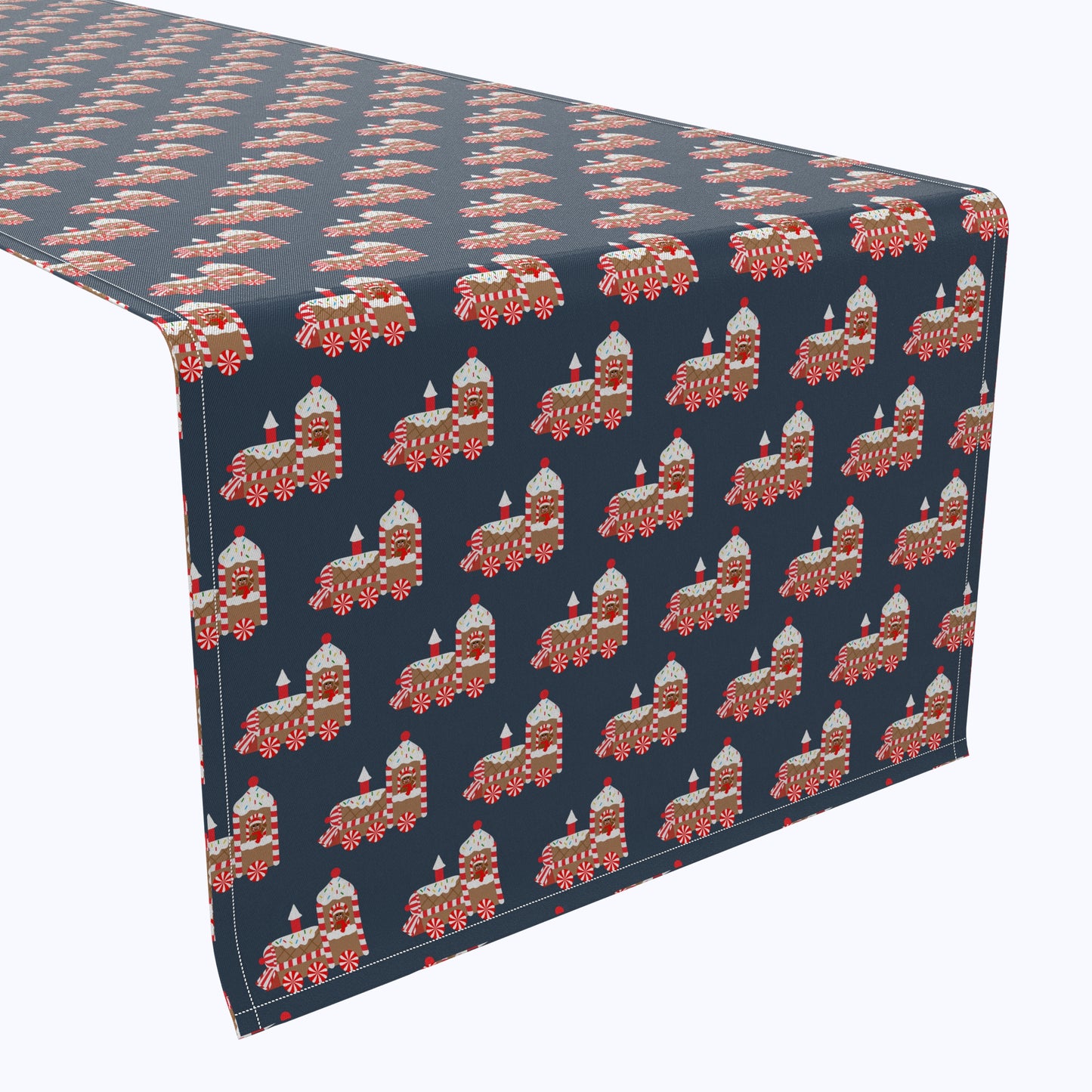 Christmas Gingerbread Train Cotton Table Runners