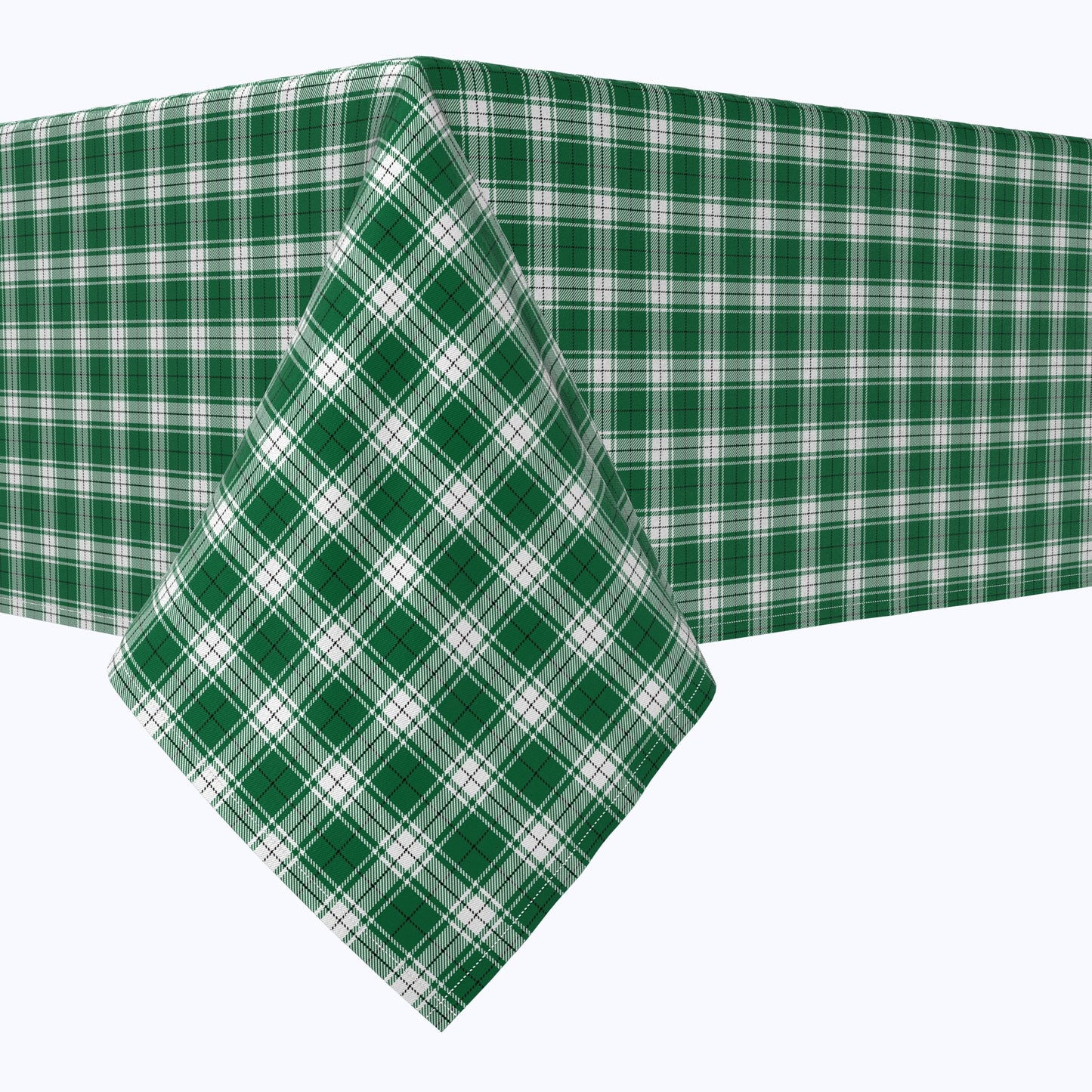 Christmas Green Plaid Cotton Rectangles
