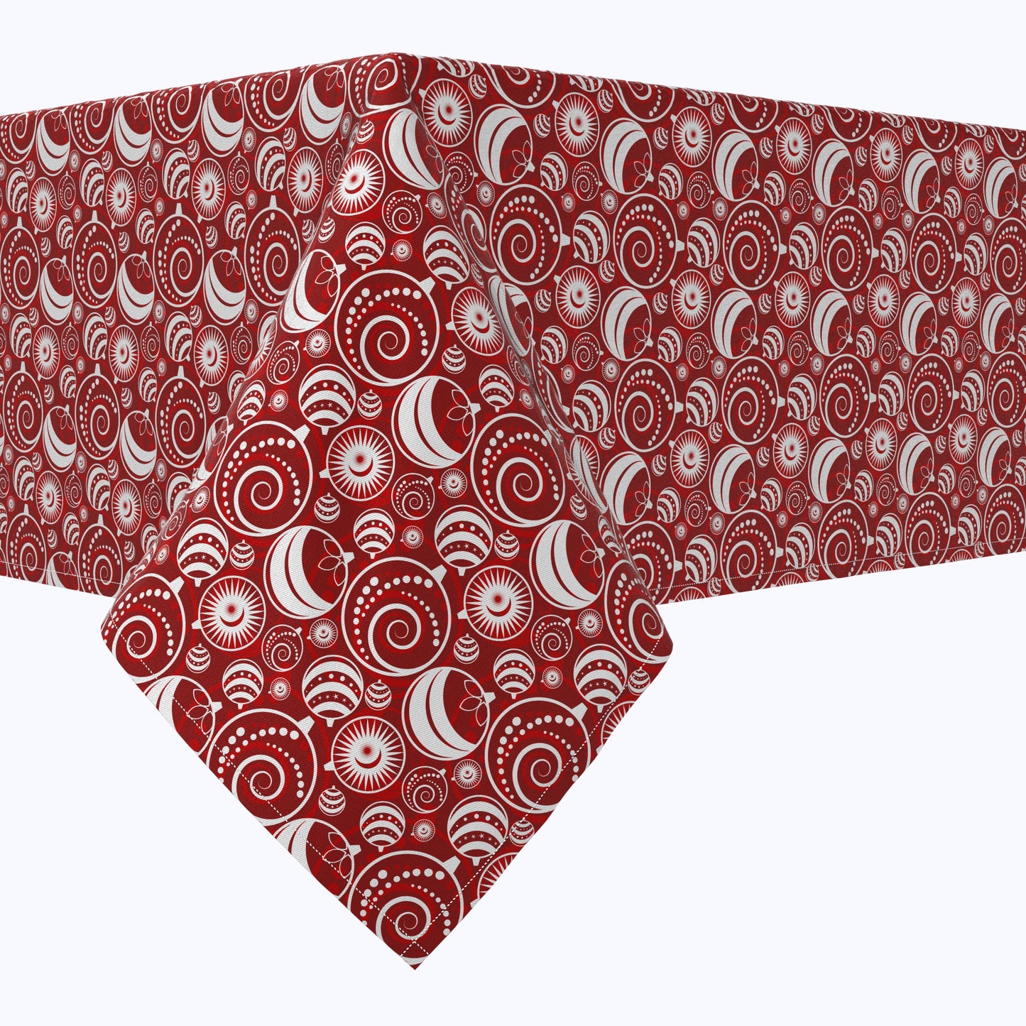 Christmas Ornaments Allover Red Cotton Squares