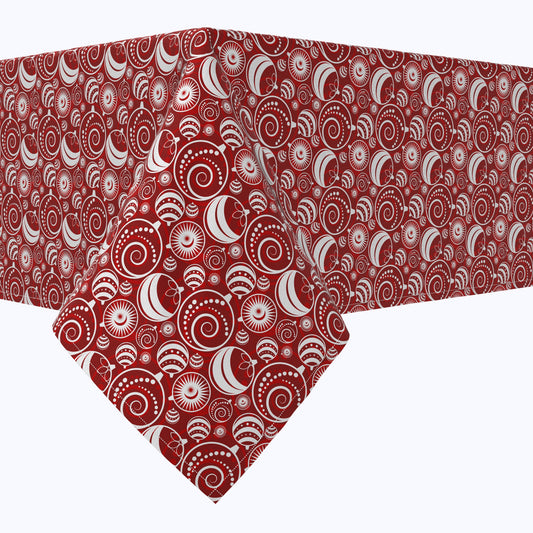 Christmas Ornaments Allover Red Cotton Squares