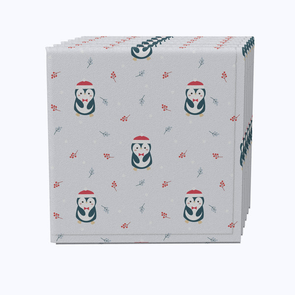 Christmas Penguins Cotton Napkins