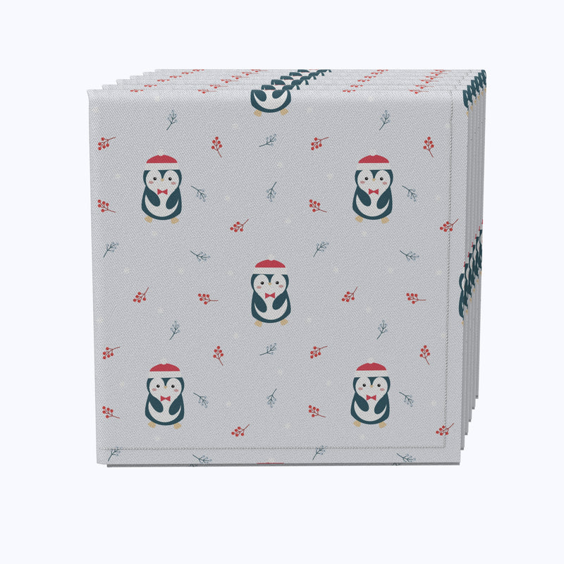 Christmas Penguins Cotton Napkins