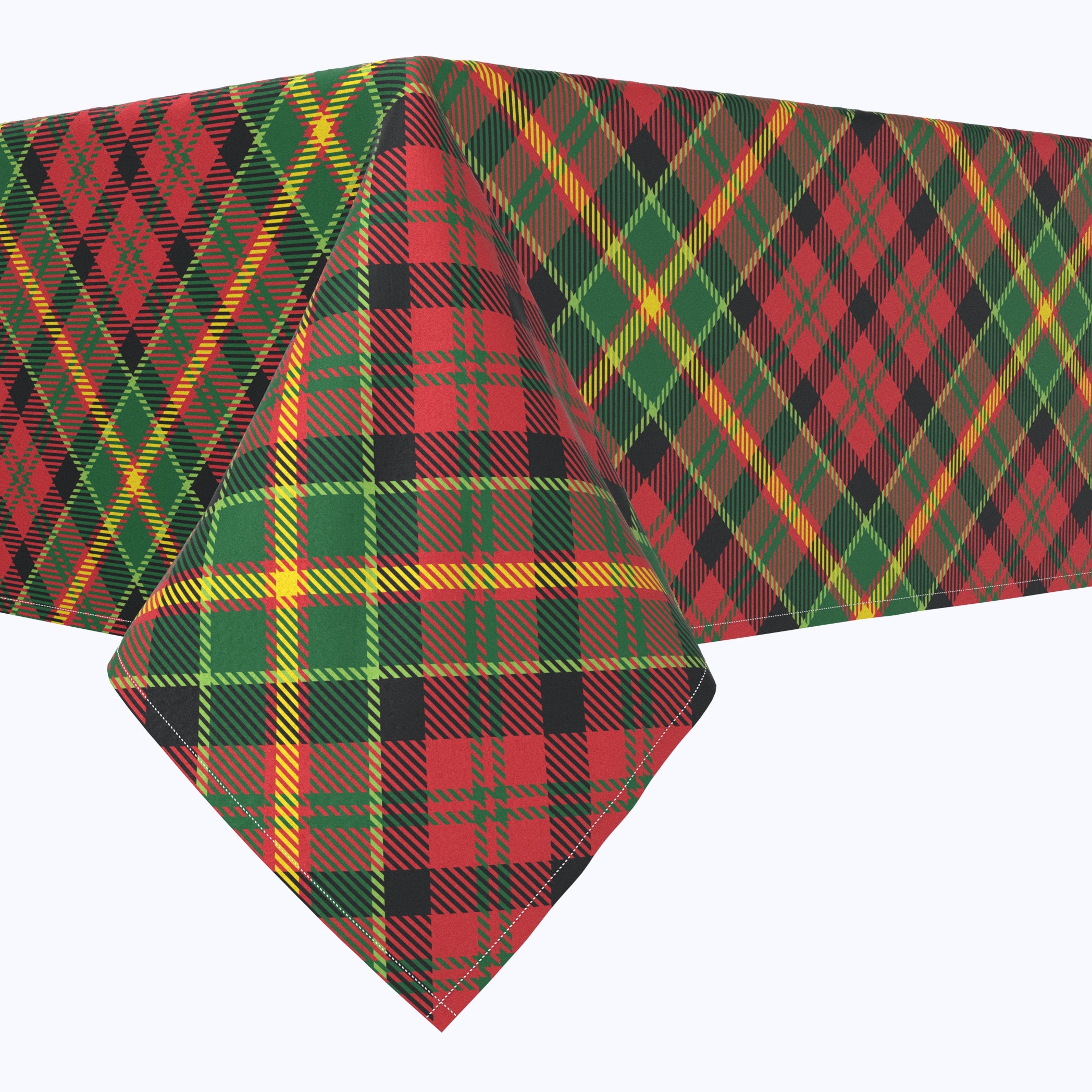 Red Plaid Dwarfs Repeat Christmas Tablecloth For Decor