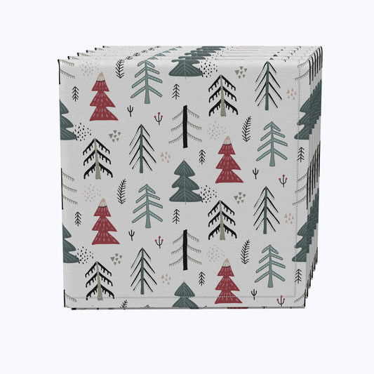 Christmas Tree Doodle Cotton Napkins