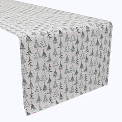 Christmas Tree Doodles Cotton Table Runners
