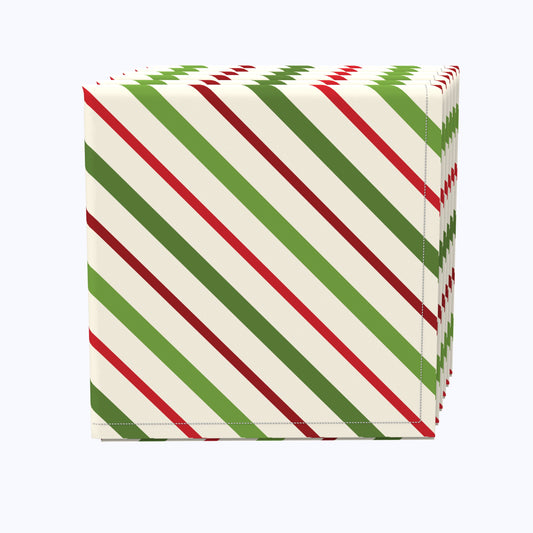 Christmas Red & Green Diagonal Stripe Napkins