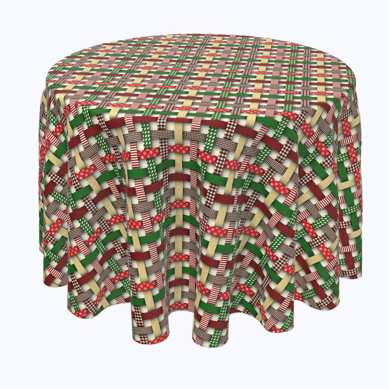 Christmas Ribbons  Round Tablecloths