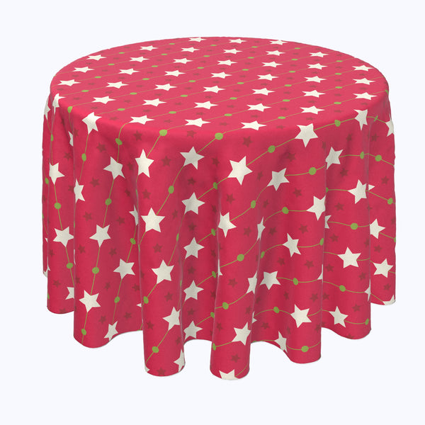 Christmas Stars Red Round Tablecloths