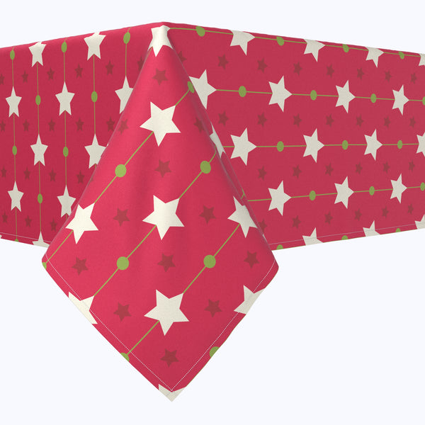Christmas Stars Red Rectangle Tablecloths