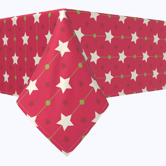 Christmas Stars Red Square Tablecloths