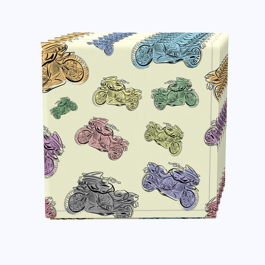 Colorblock Motorcycles Napkins