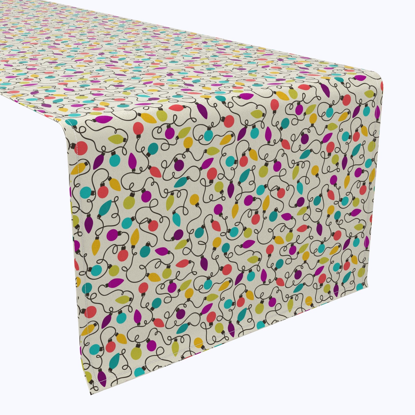 Colorful String Lights Cotton Table Runners