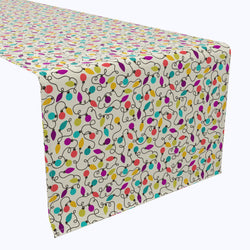 Colorful String Lights Cotton Table Runners