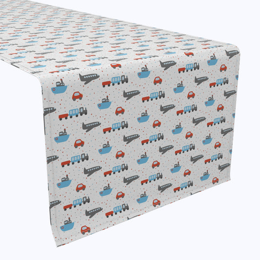 Colorful Trains, Planes, Cars & Boats Table Runners