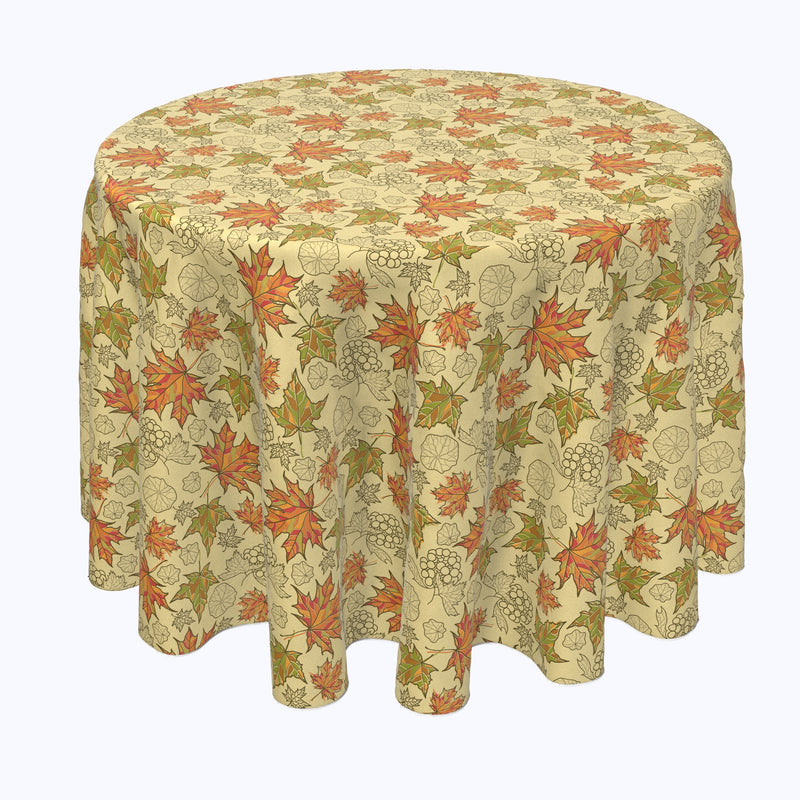 Colorful Maple Leaves Round Tablecloths