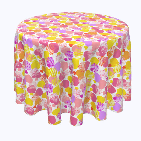 Confetti Hearts Round Tablecloths