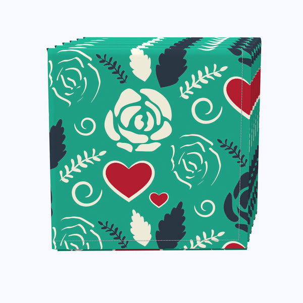 Craft Paper Roses and Hearts Napkins