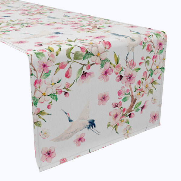 Cranes & Pink Flowers Table Runners
