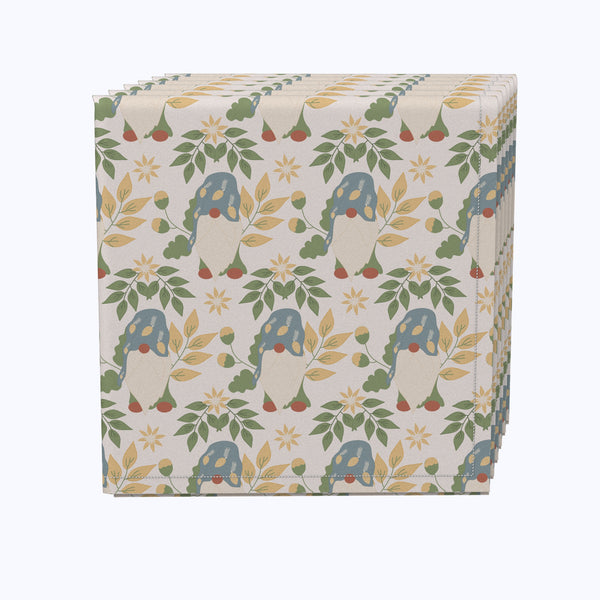 Cute Gnomes and Flowers Napkins