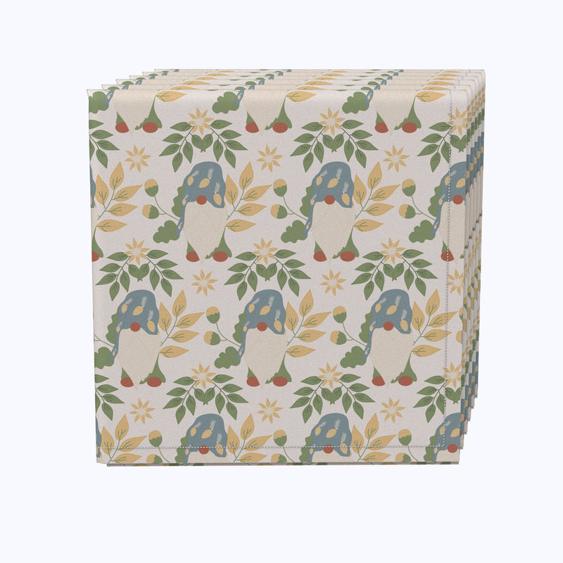 Cute Gnomes and Flowers Napkins