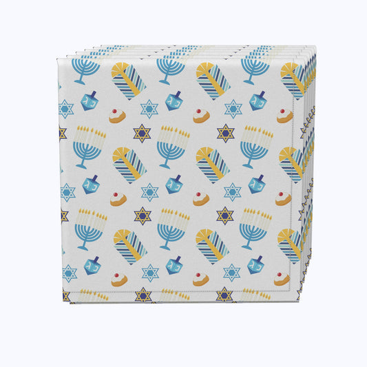 Cute Menorahs and Stars Napkins