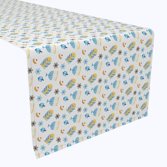 Cute Menorahs and Stars Runners